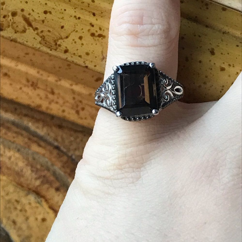 Natural Smoky Quartz Sterling Silver Ring 5